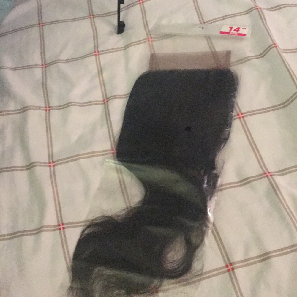 14 inch Brazilian straight 4x4 closure.